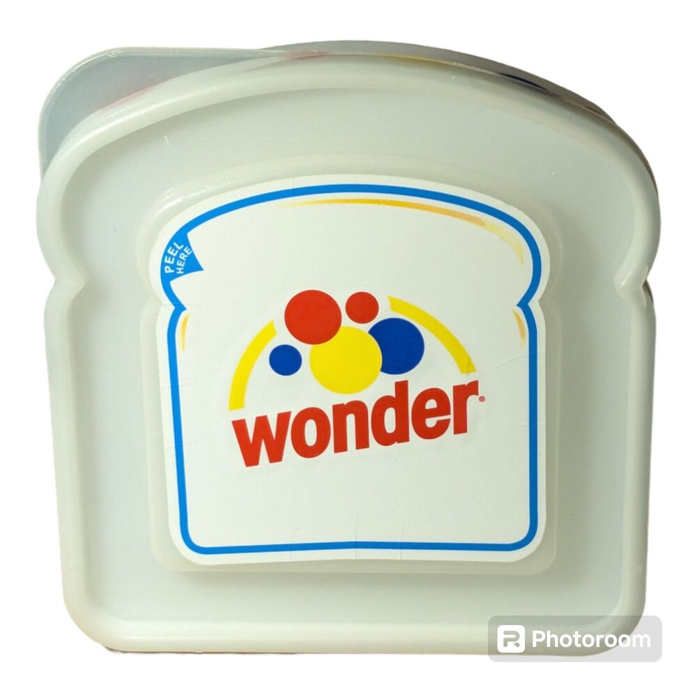 WONDER BREAD Plastic Sandwich Keeper Container Storage Holder Box Vintage